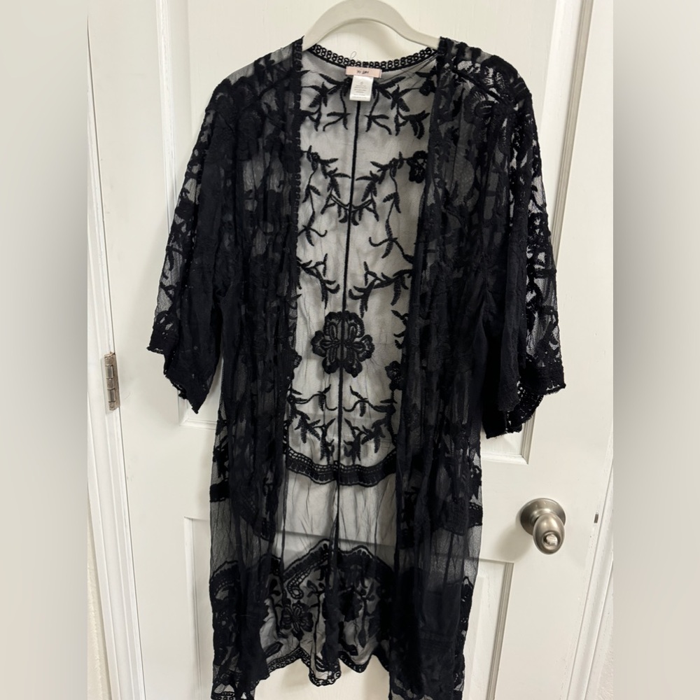 Kimono Open Style Black Lace